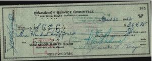CSC’s canceled check