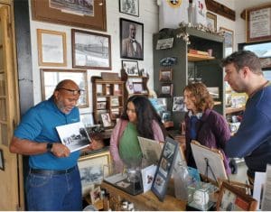 Students at historical society
