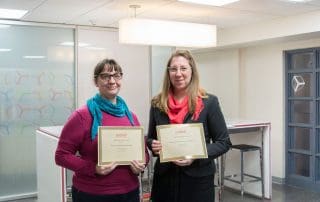 Rachel Clarke and Sayward Schoonmaker with their ASIST awards