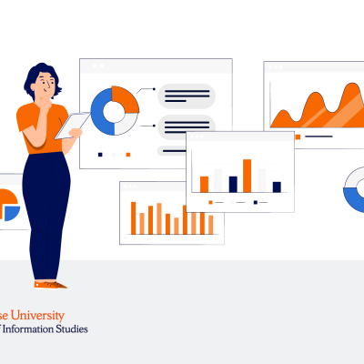 A data scientist analyzing career trends using charts and graphs.