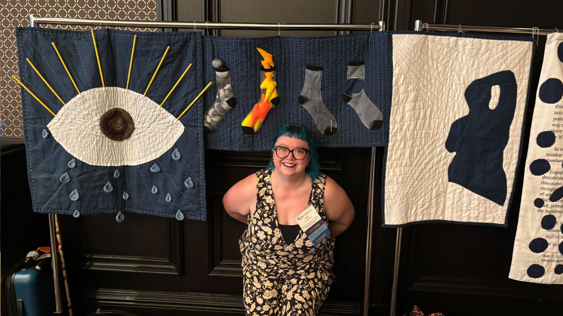 Leah Dudak, PhD Candidate and her Quilts